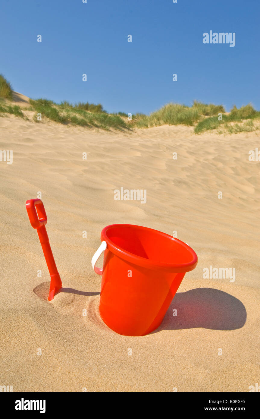 A concept image of a "bucket and spade" beach holiday Stock Photo Alamy