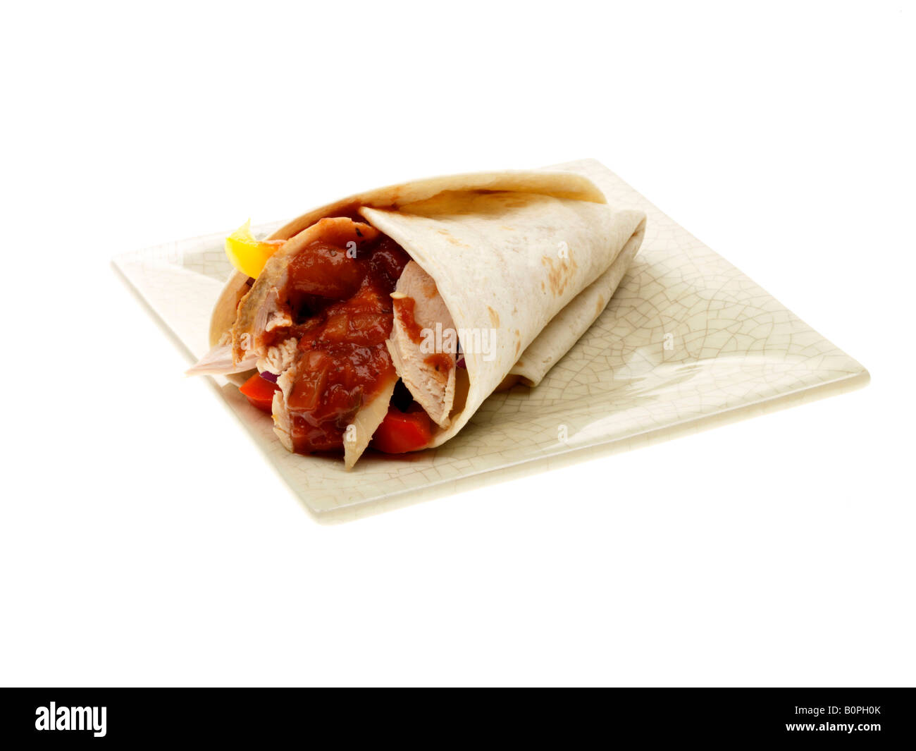 Chicken Salsa Wrap Stock Photo Alamy