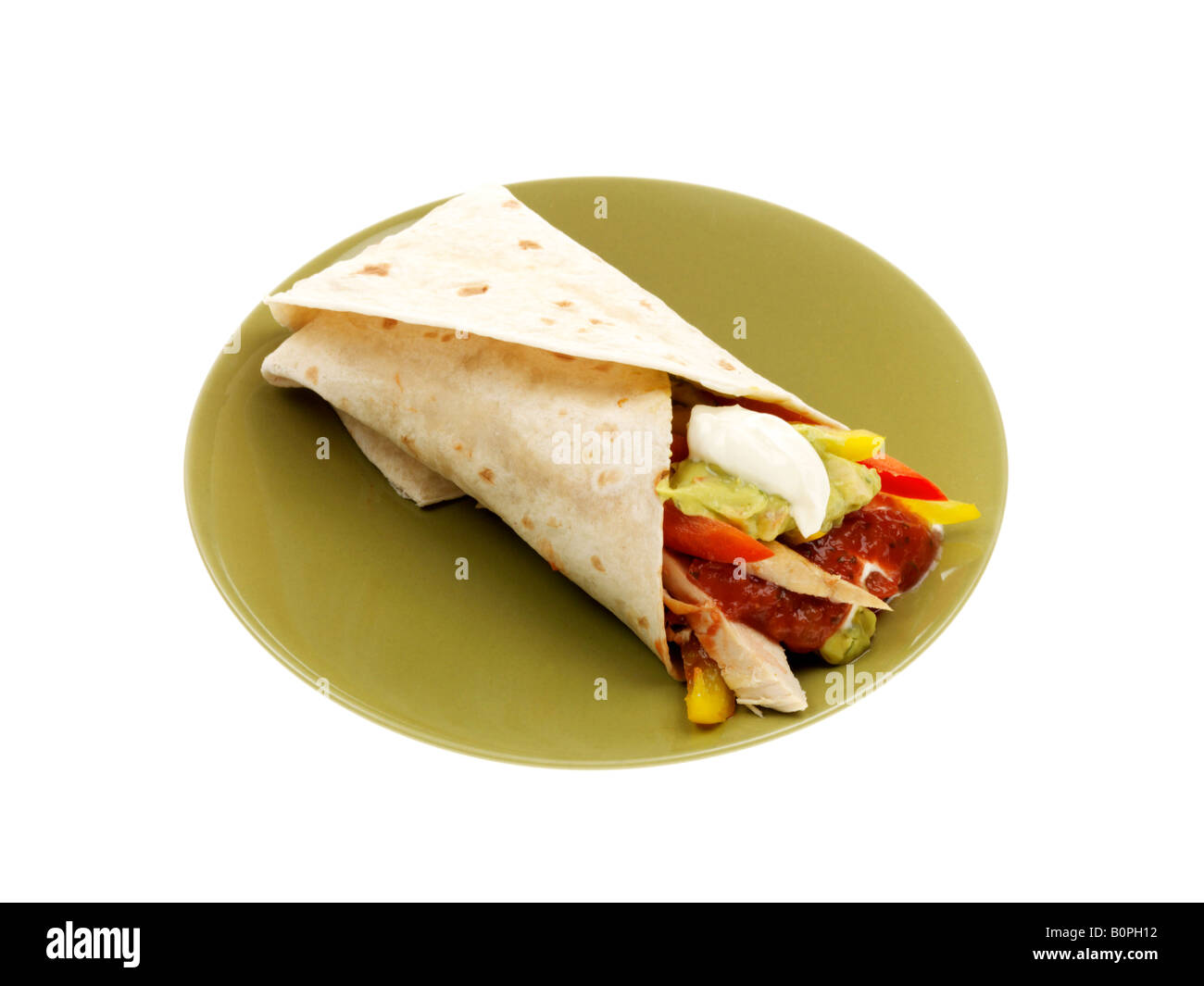 Chicken Salsa Wrap Stock Photo Alamy
