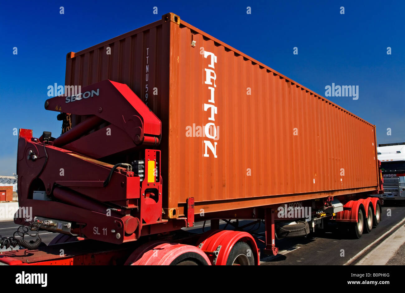 Transportation and Trucking / A Shipping Container loaded on a Semi