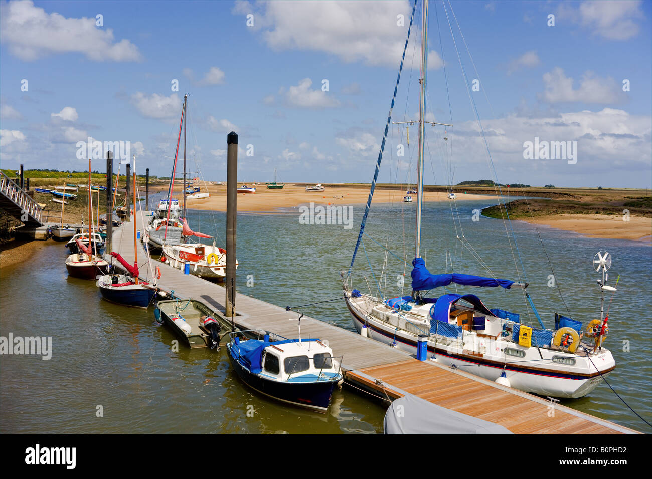 The pontoon at Wells-next-the-Sea harbour 'North Norfolk' UK Stock Photo