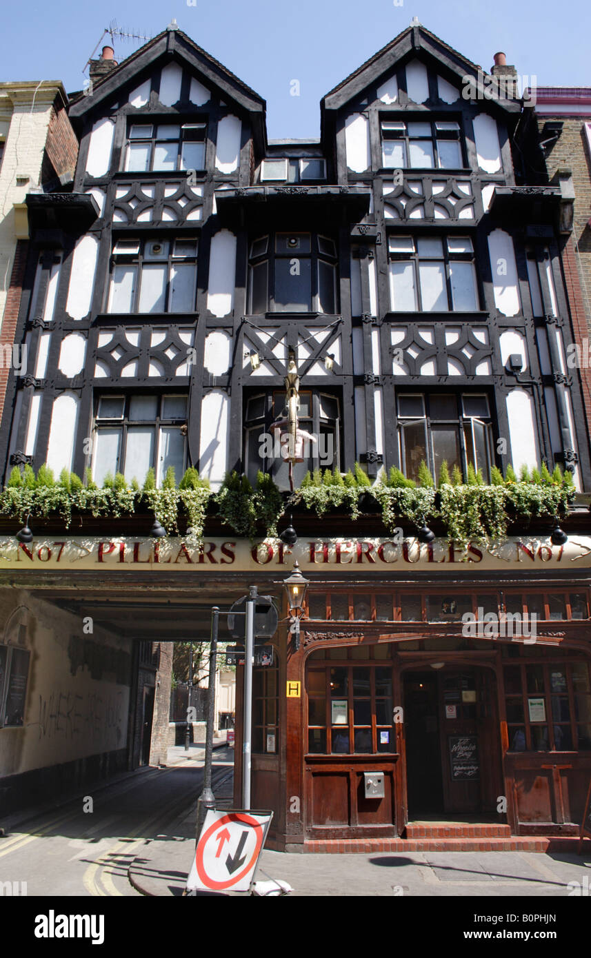 Pillars of Hercules Pub Soho London Stock Photo Alamy