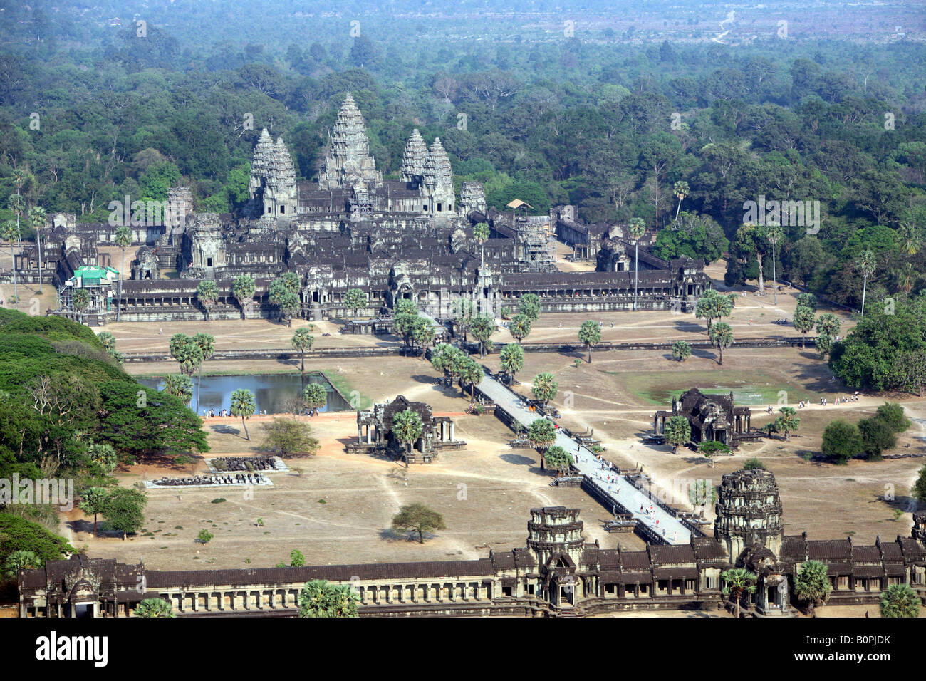 Aerial view of Angkor Wat and its moat built by Suryavarman 2nd 1000 ...