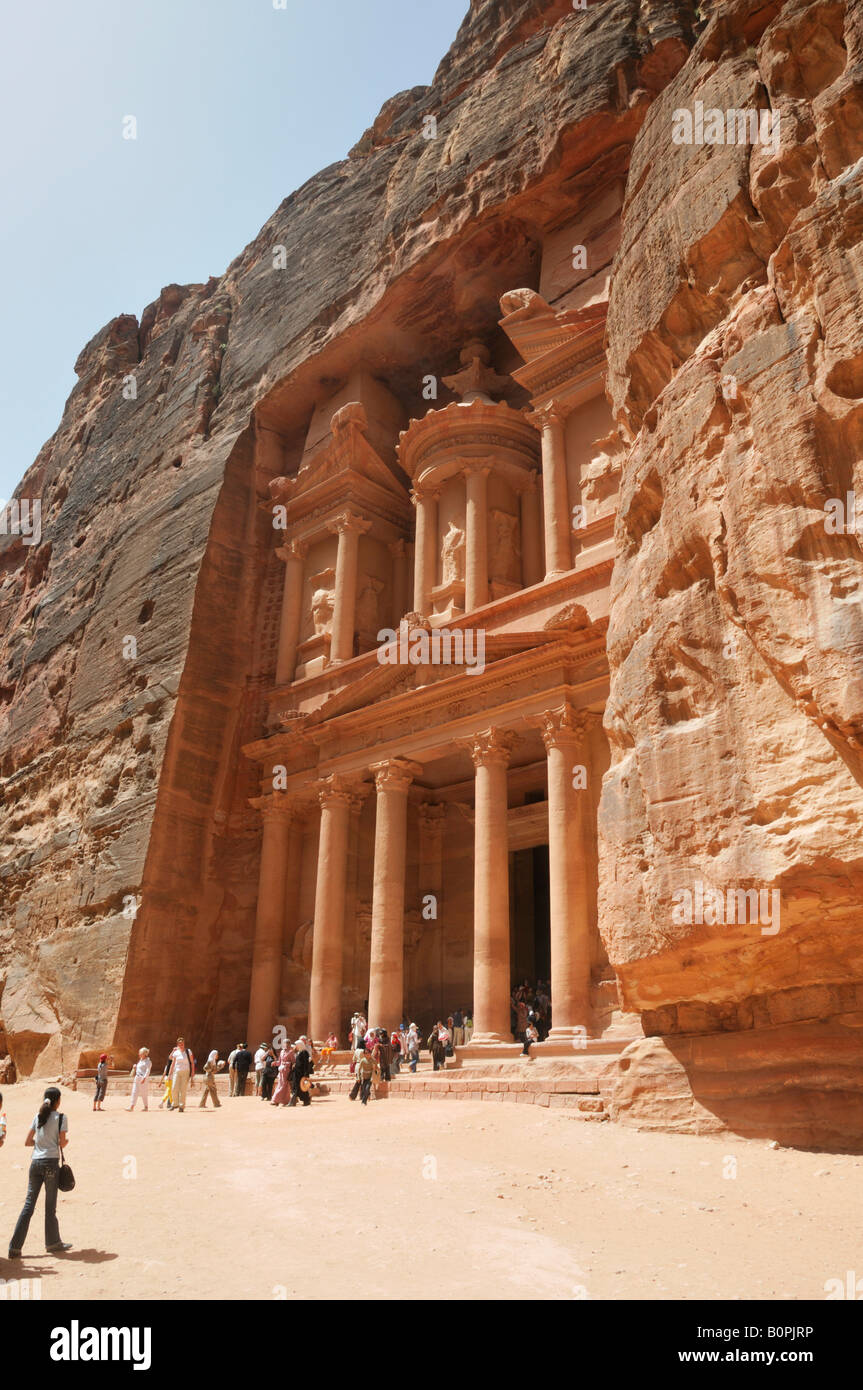 Middle East Jordan Petra UNESCO World Heritage Site The facade of the  Treasury El Khazneh Stock Photo - Alamy