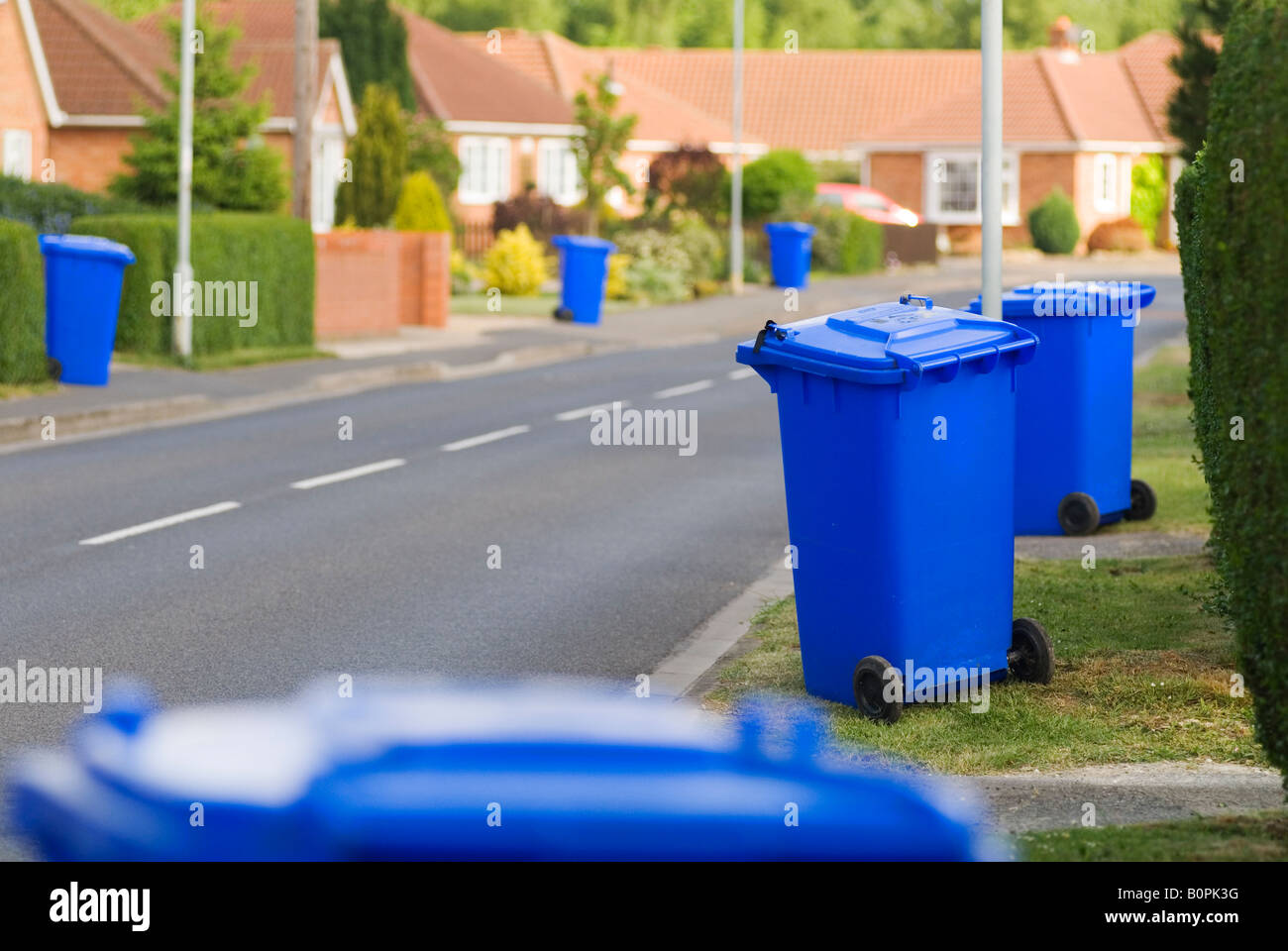 Wheelie Bin collection, blue bins Boston Lincolnshire refuse collection