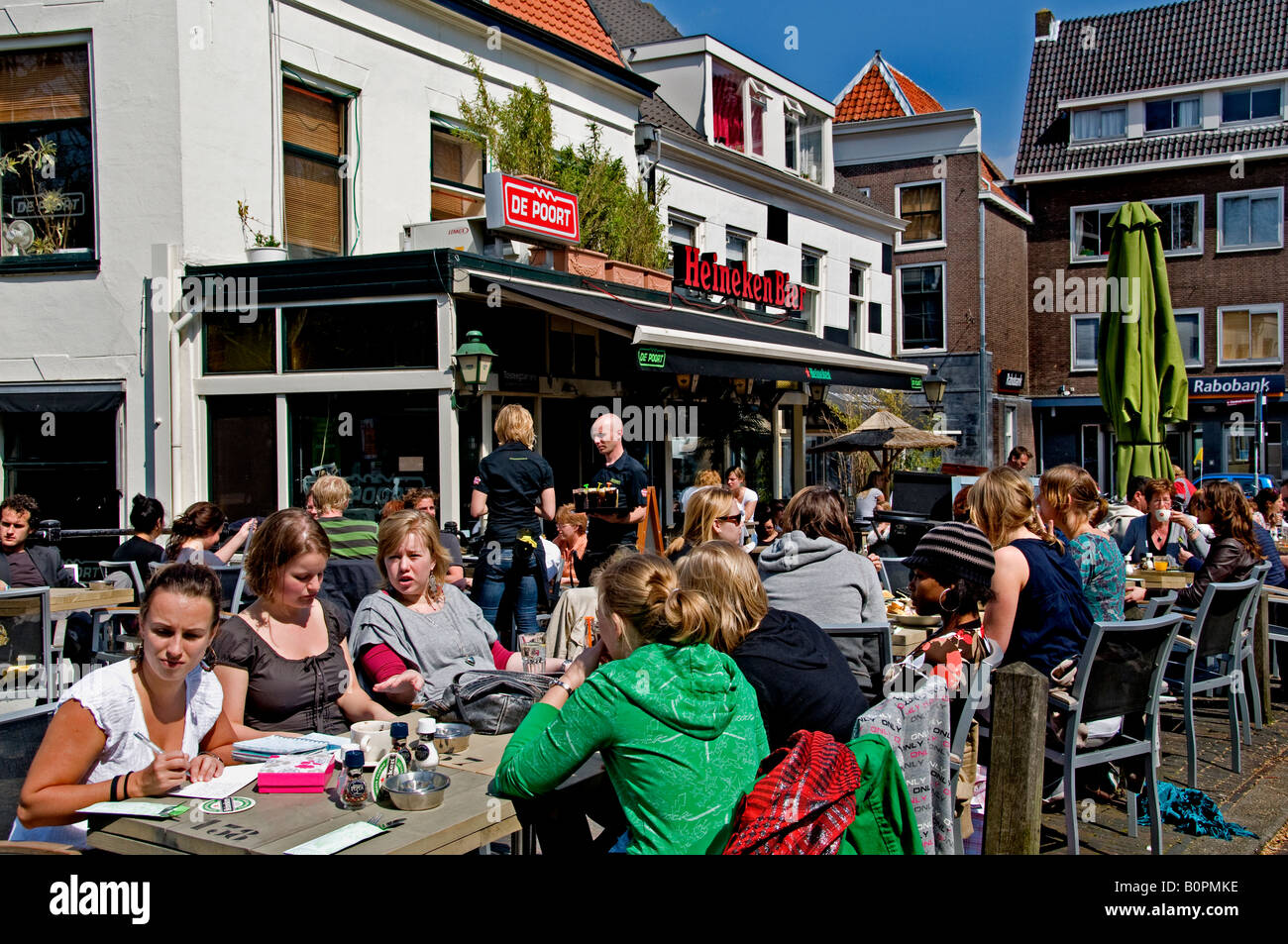 Utrecht Netherlands pavement bar restaurant pub Stock Photo Alamy