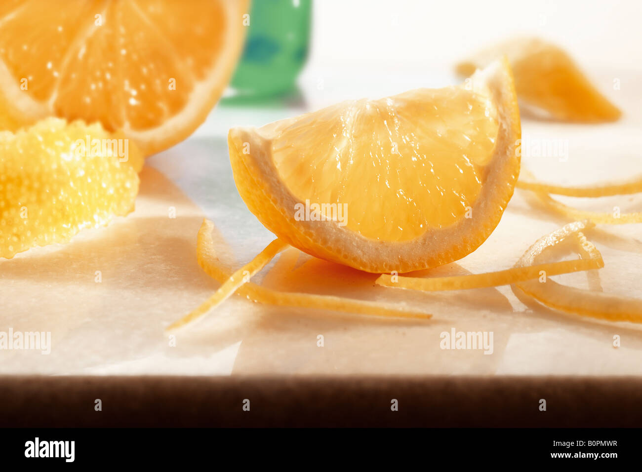 lemon slices and peel Stock Photo