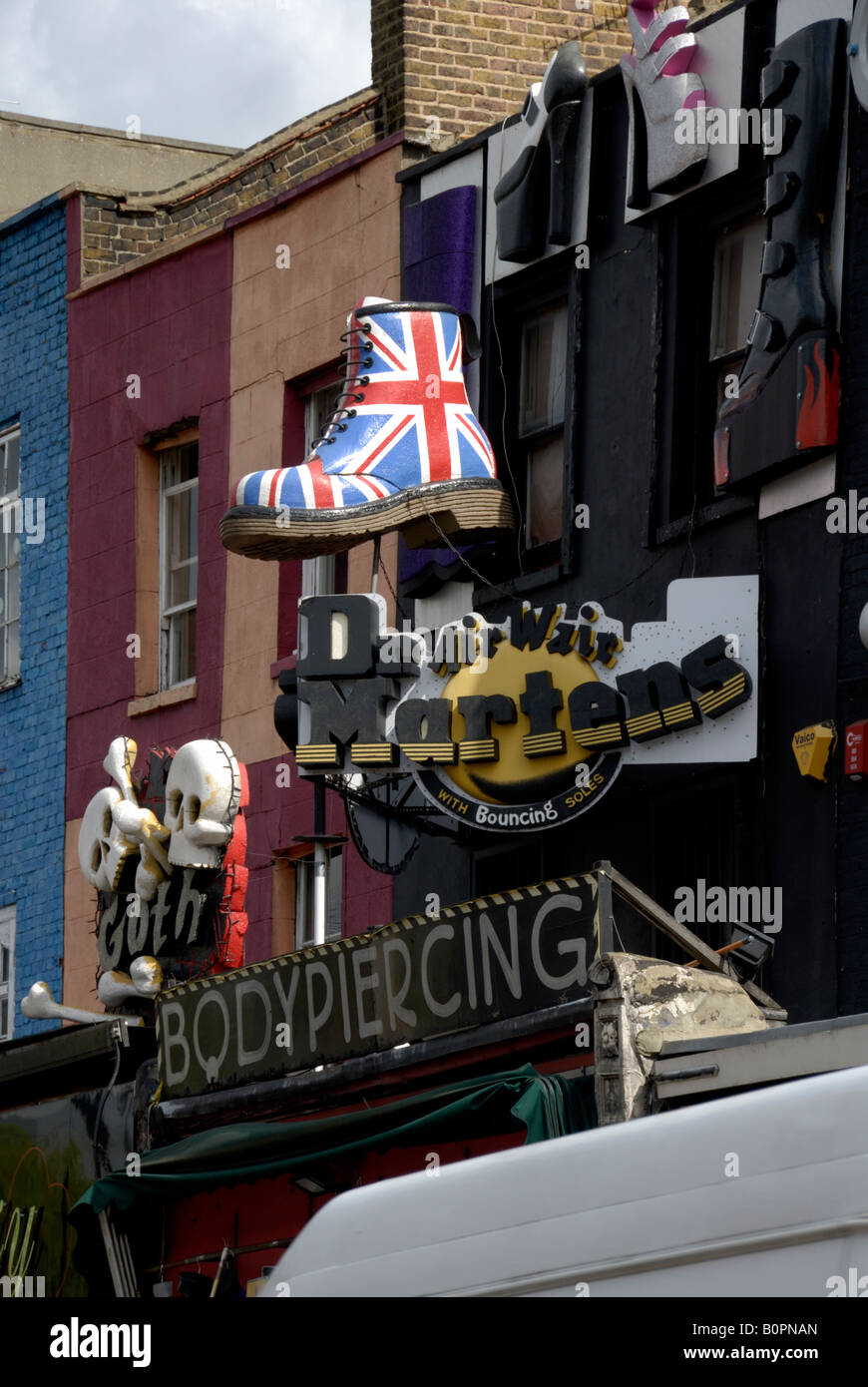 Boot shop in Camden Town, London Stock Photo Alamy