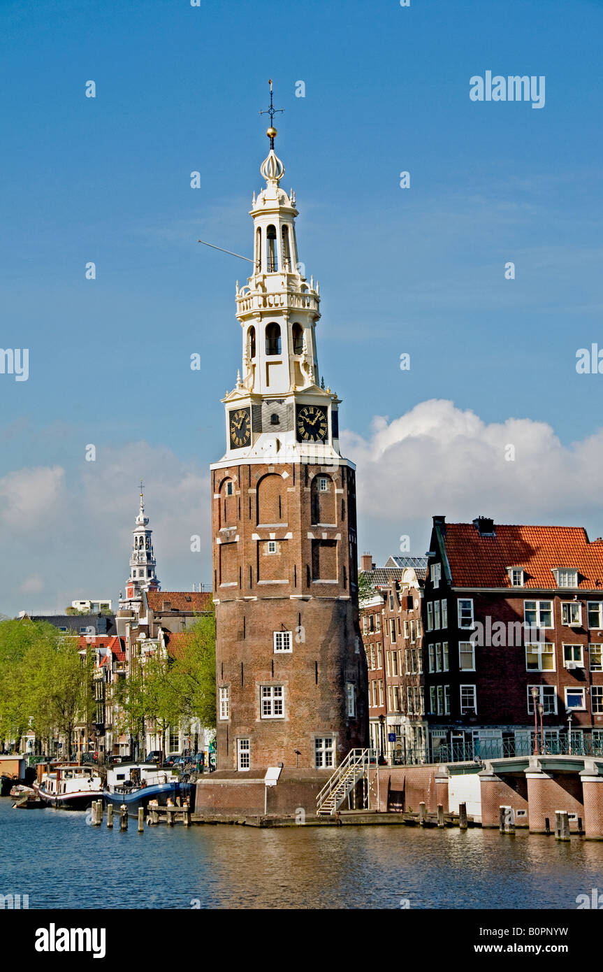 Montebaanstoren Amsterdam Netherlands tower Canal Stock Photo