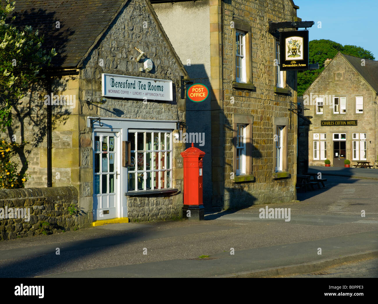 Rural Post Office, Hartington, Peak National Park, Derbyshire, England UK Stock Photo