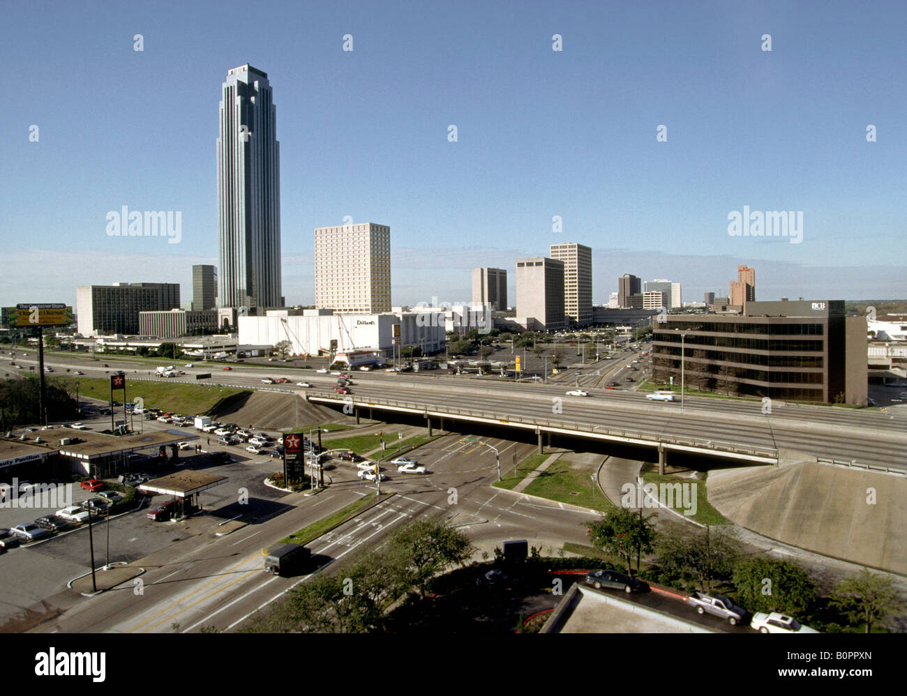 USA Texas Houston Galleria District and West Loop Freeway Stock Photo