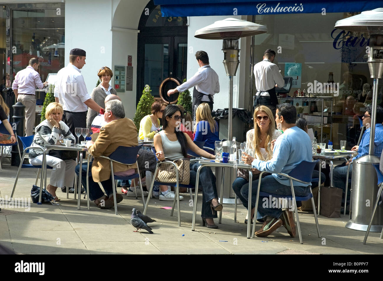 Lunching in the sunshine atCarluccios Restaurant off Oxford St London