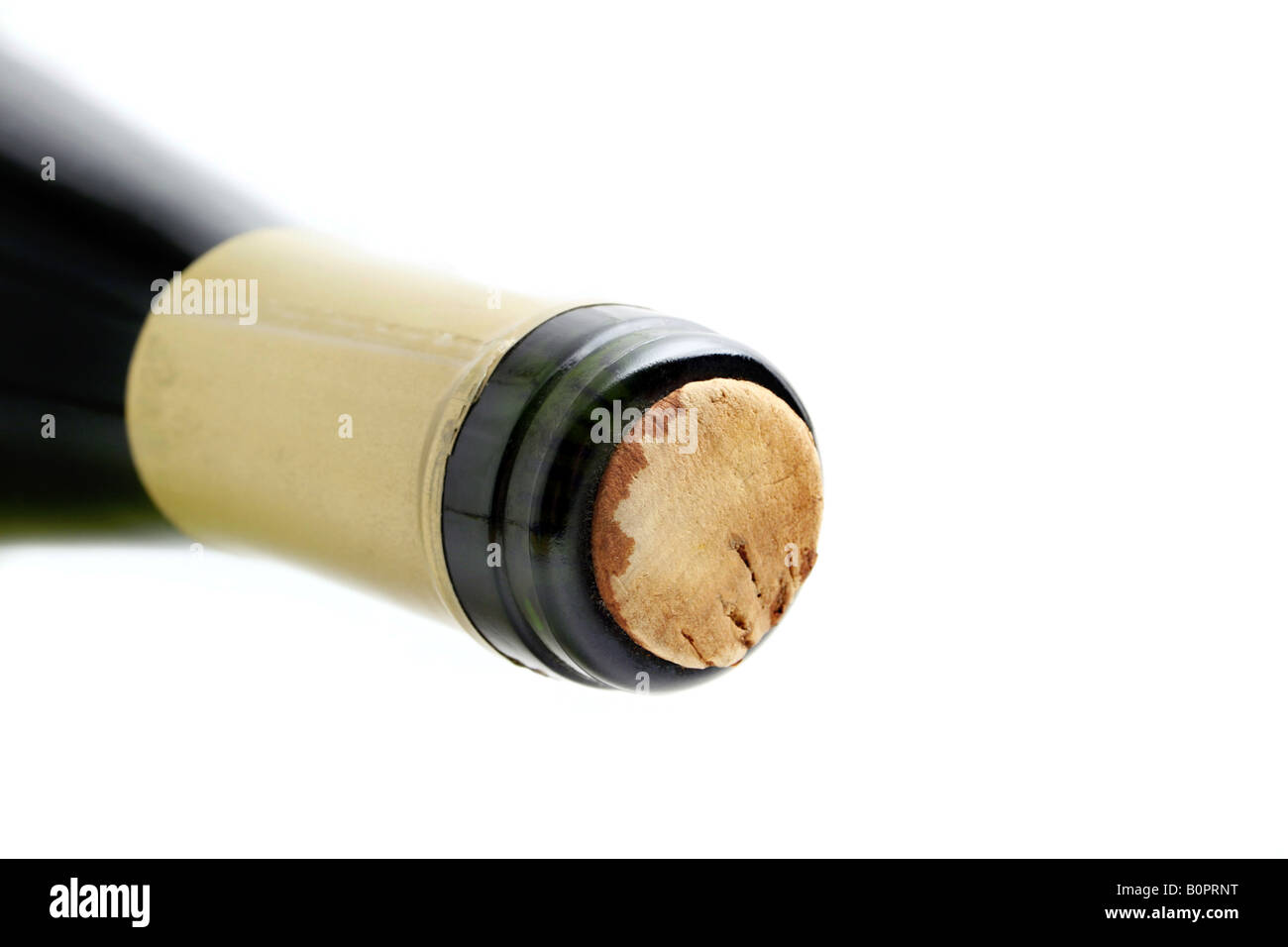 top of wine bottle isolated on white Stock Photo Alamy