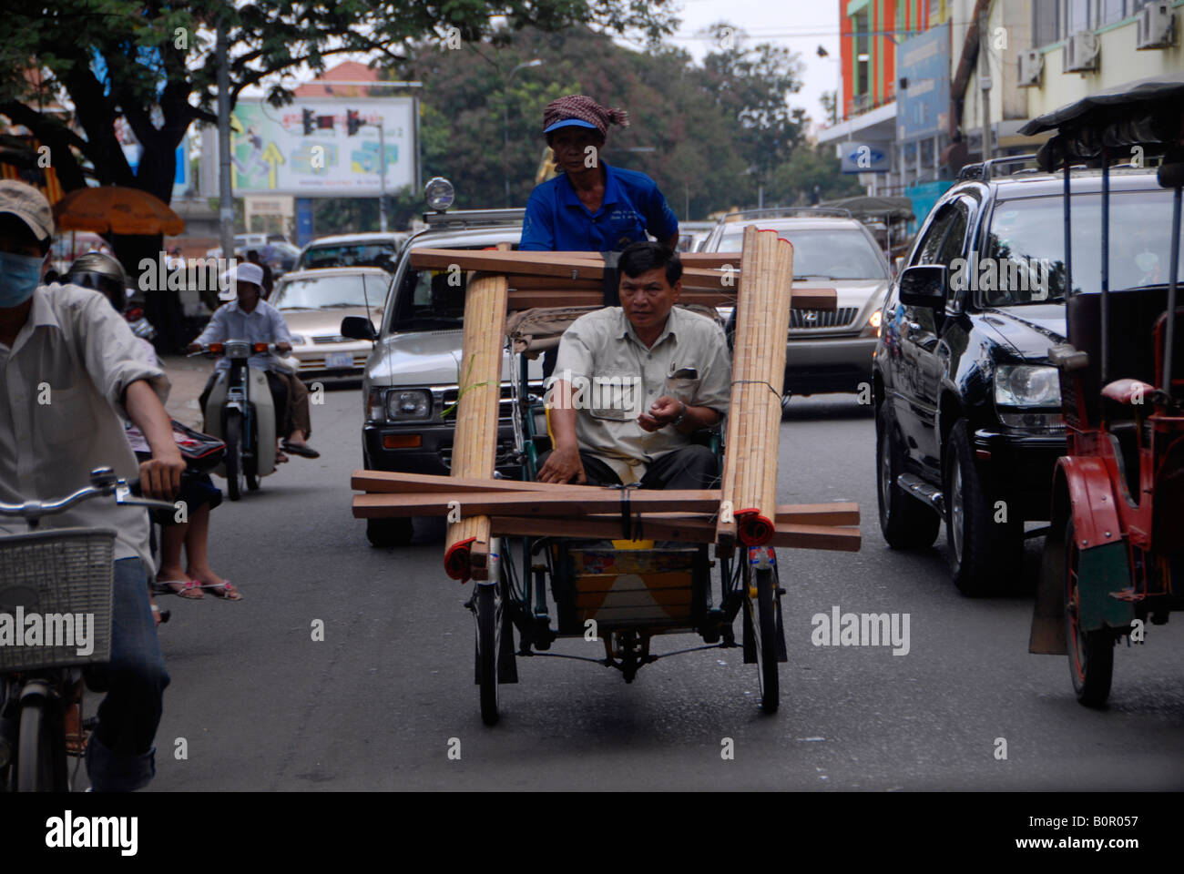 people on the road, phnom penh, cambodia Stock Photo