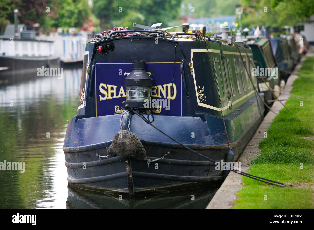 House boats moored in Little Venice, London Stock Photo Alamy