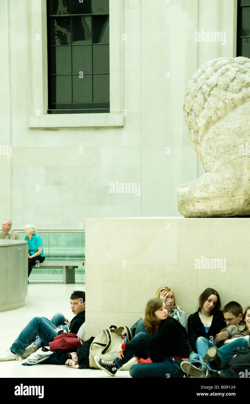 Young students, Great Court, British Museum, London, England Stock Photo