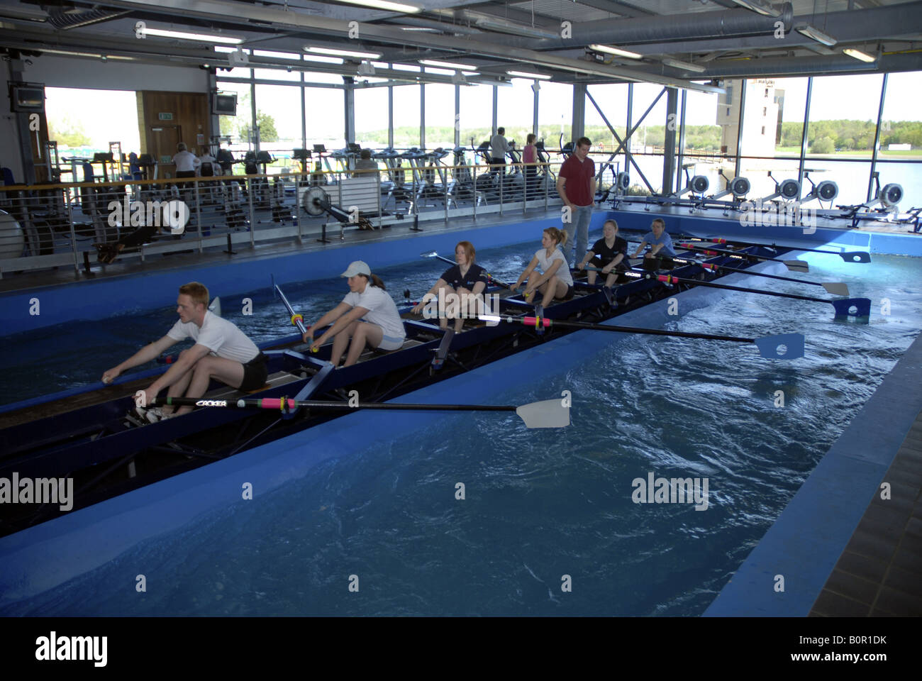 Indoor Rowing Machine at National Rowing Centre Scotland Stock Photo