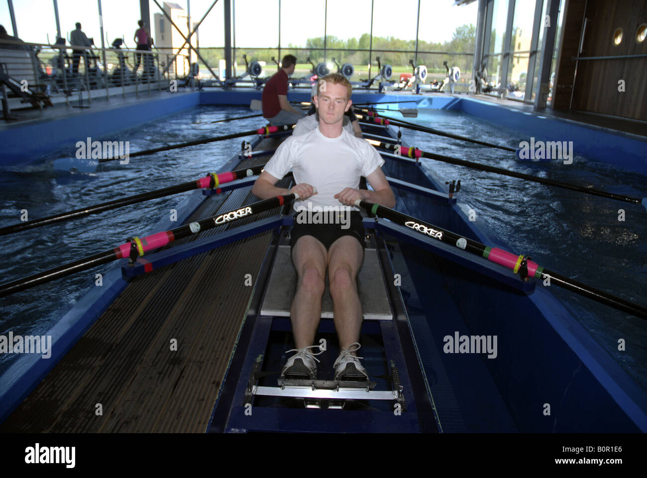 Indoor Rowing Machine at National Rowing Centre Scotland Stock Photo Indoor Rowing Machine at National Rowing Centre Scotland Stock Photo