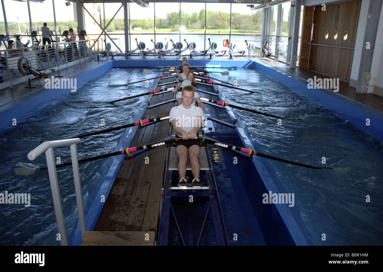 Rowing Machine at Strathclyde Park National Rowing Centre Scotland Stock Photo