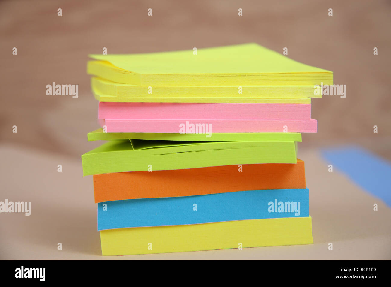 A stack of multicoloured adhesive notepads Stock Photo Alamy