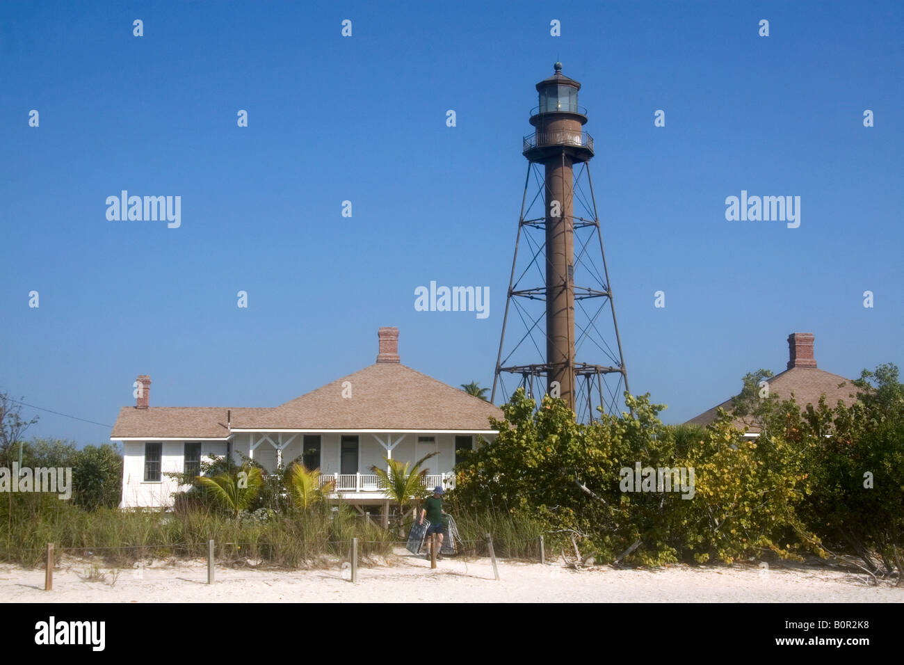 Sanibel Island Light is the first lighthouse on the Gulf Coast of Florida Stock Photo