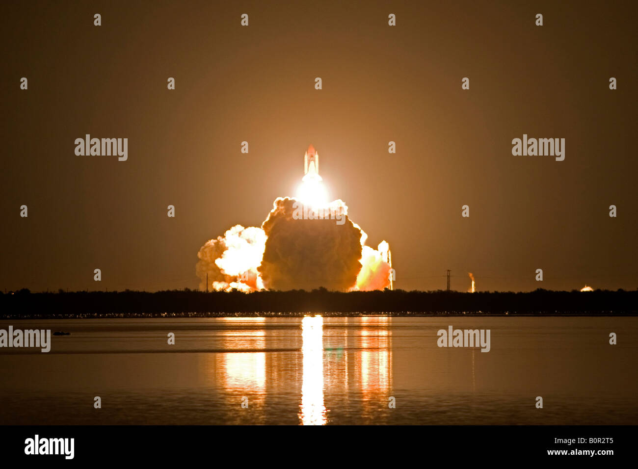 Launch of the Space Shuttle Endeavour at John F Kennedy Space Center in Cape Canaveral Florida Stock Photo
