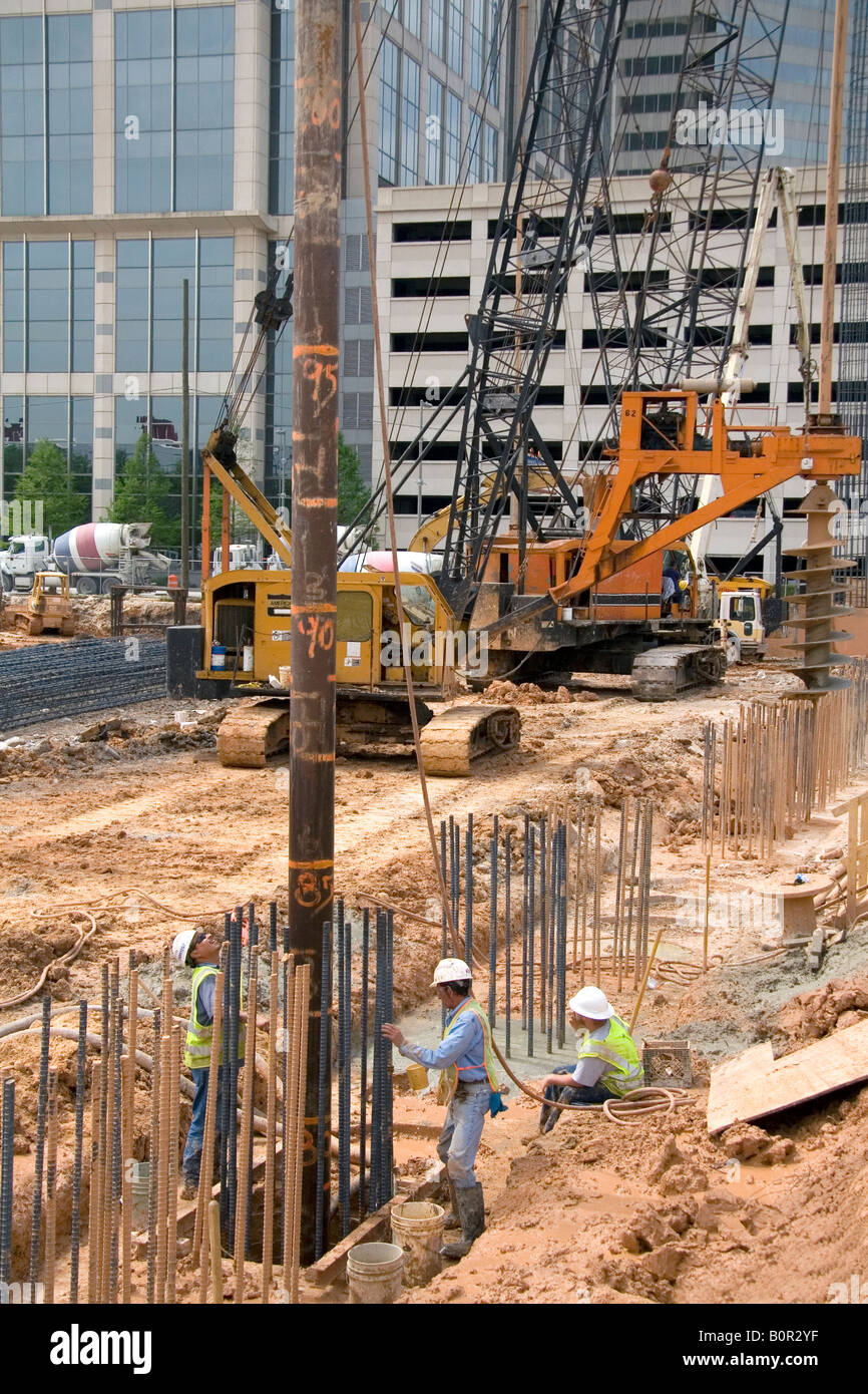 Building construction site in downtown Houston Texas Stock Photo Alamy
