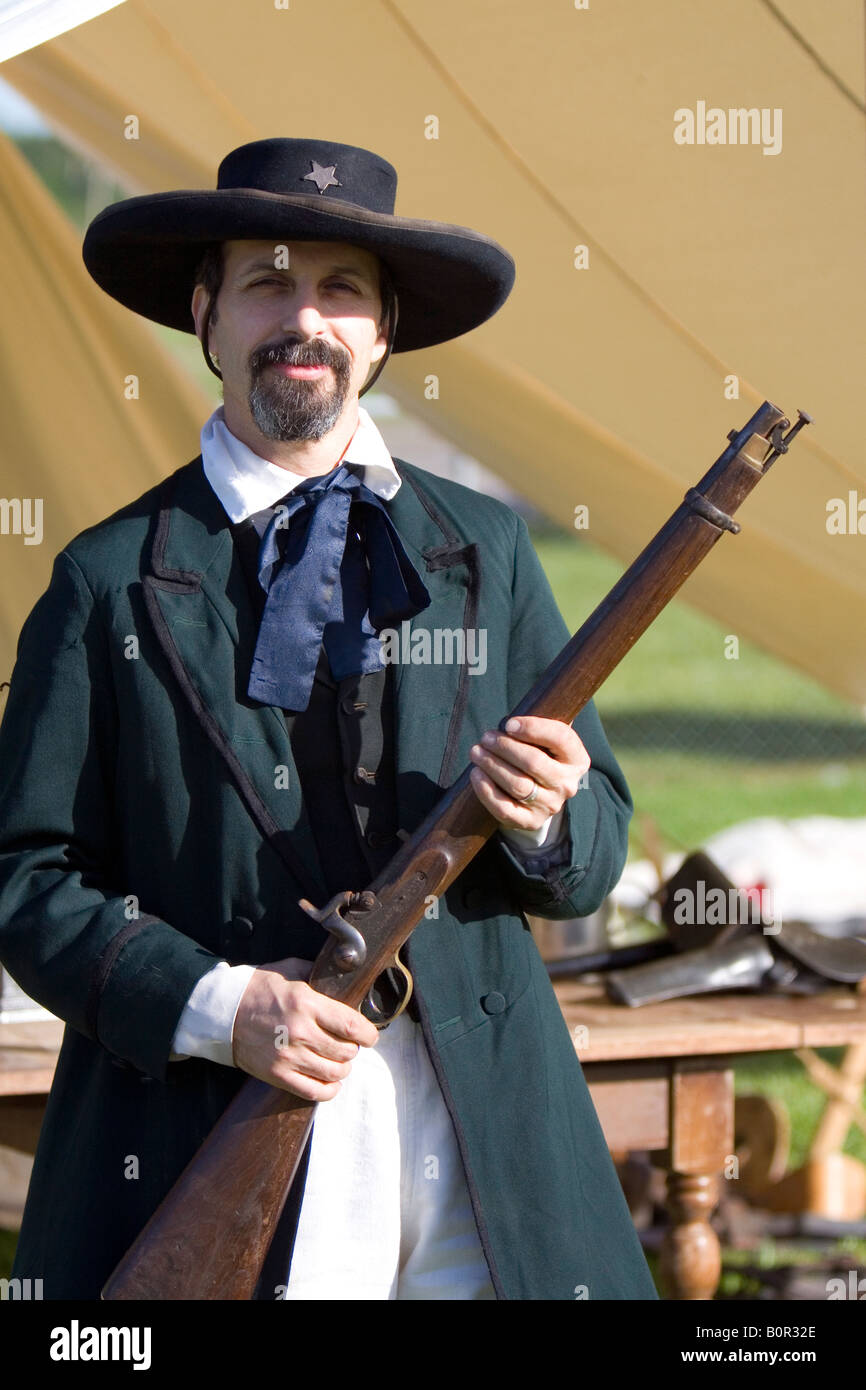 Civil War reenactor dressed as a sherriff in Pearland Texas Stock Photo