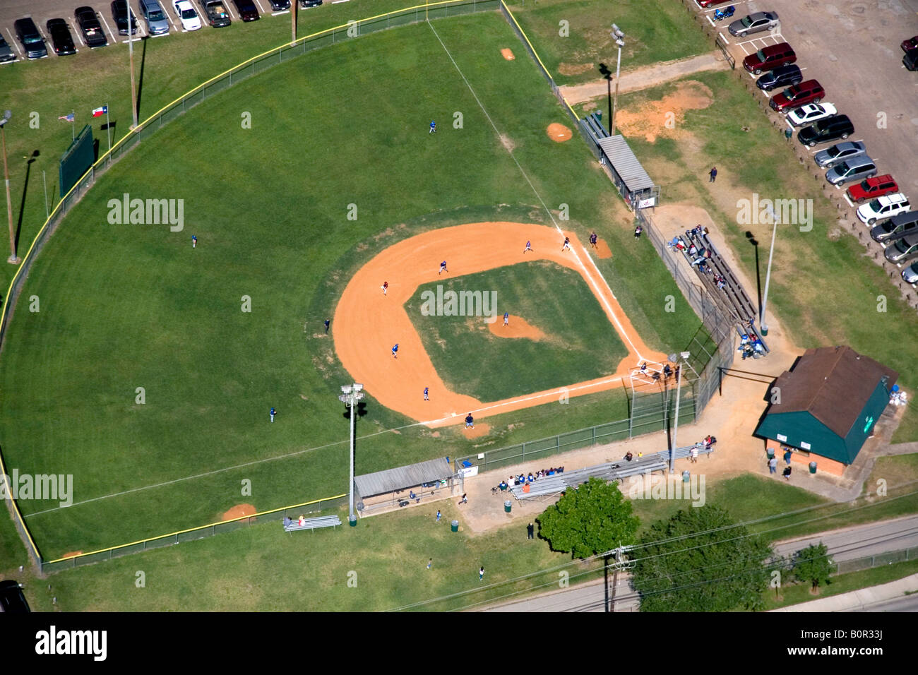 Aerial view of a baseball field in Houston Texas Stock Photo Alamy