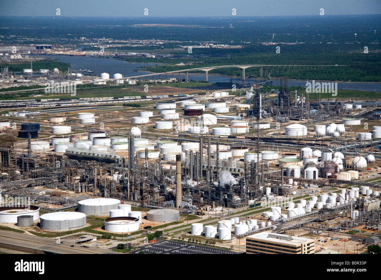 Aerial View Of Oil Refineries Along The Houston Ship Channel In Houston oil-and-gas-email-list-oil-and-gas-industry-mailing-list-oil-and