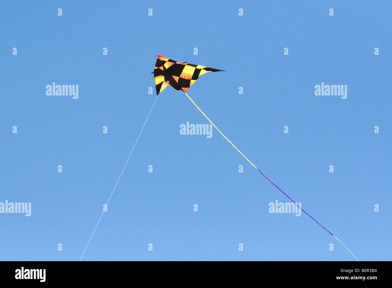 Kite flying in a blue sky at Galveston Texas Stock Photo Alamy