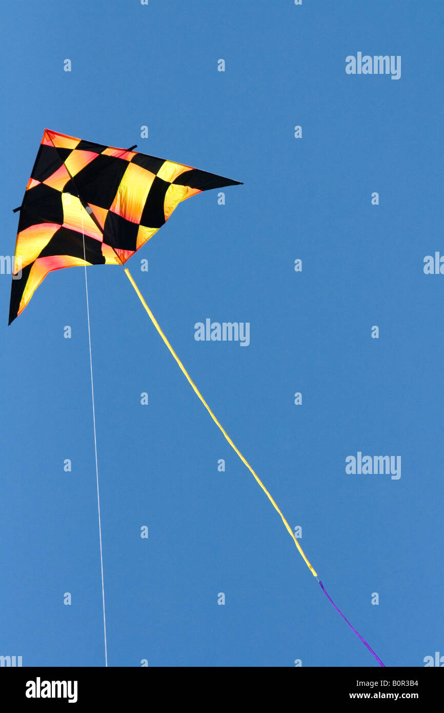 Kite flying in a blue sky at Galveston Texas Stock Photo Alamy