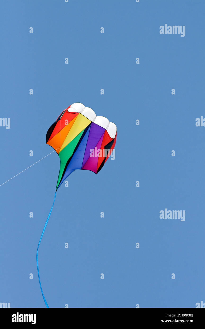 Kite flying in a blue sky at Galveston Texas Stock Photo Alamy