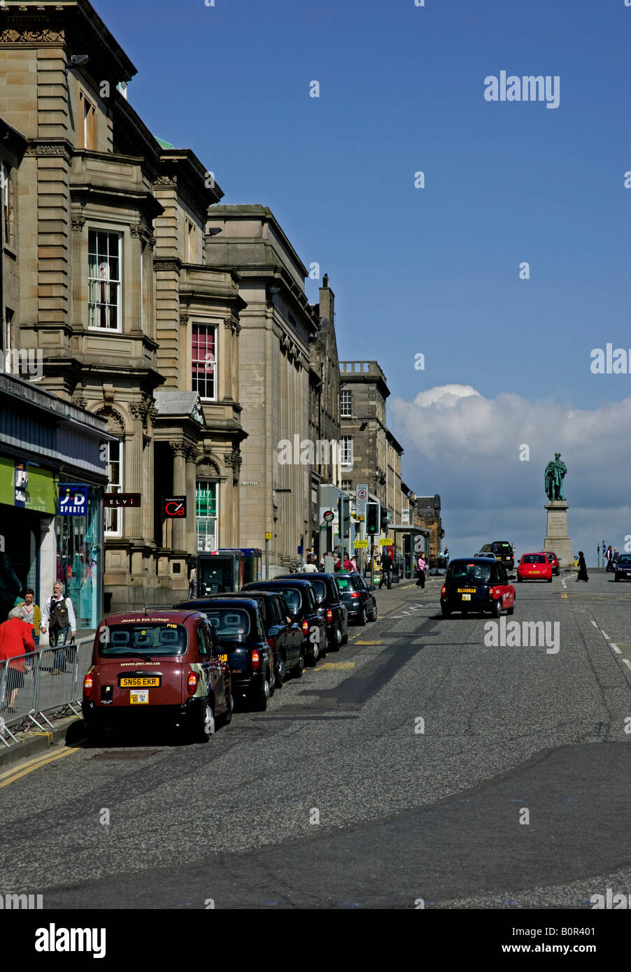 Row of taxis in Hanover Street, Edinburgh, Scotland, UK, Europe Stock Photo