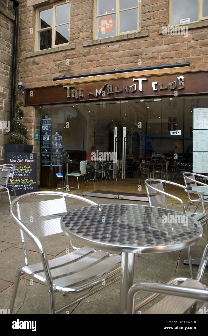The Walnut Club restaurant in Hathersage is a prestigious award winning restaurant which specialises in organic and wild food Stock Photo