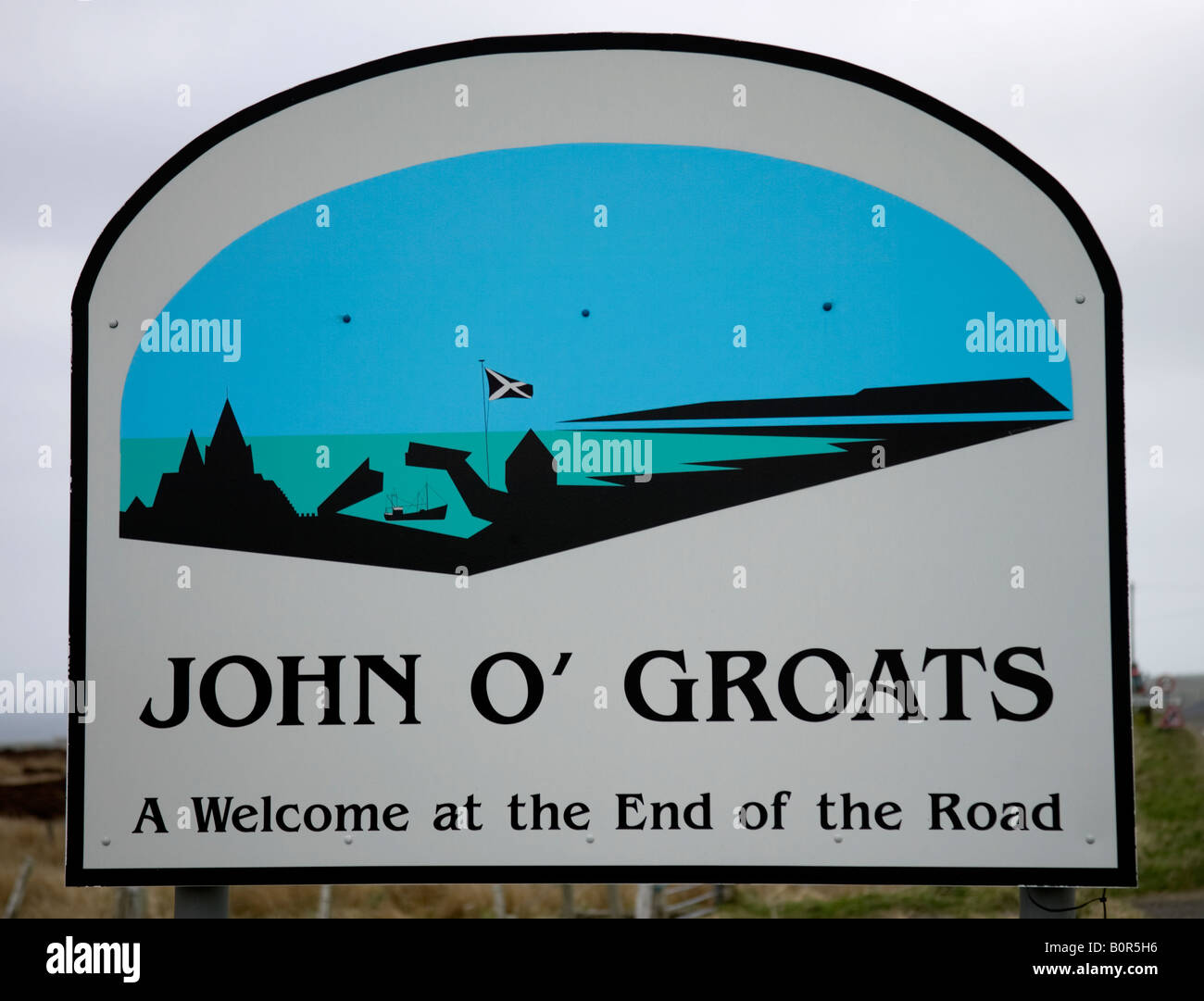 Sign for John O' Groats, Caithness, Scotland, UK., Europe Stock Photo