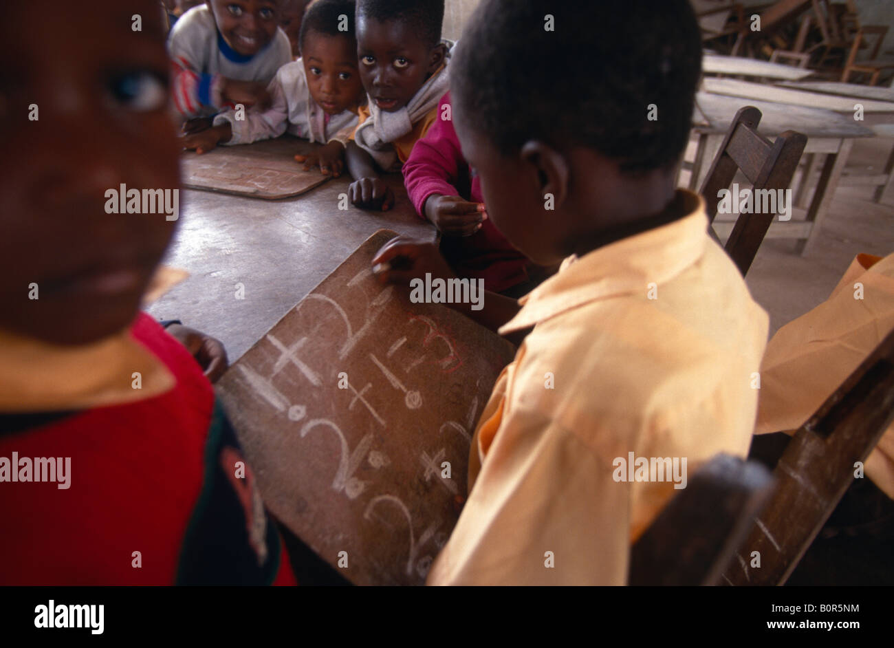 Mathematics lesson at Okuapemman School Akropong in Ghana Stock Photo