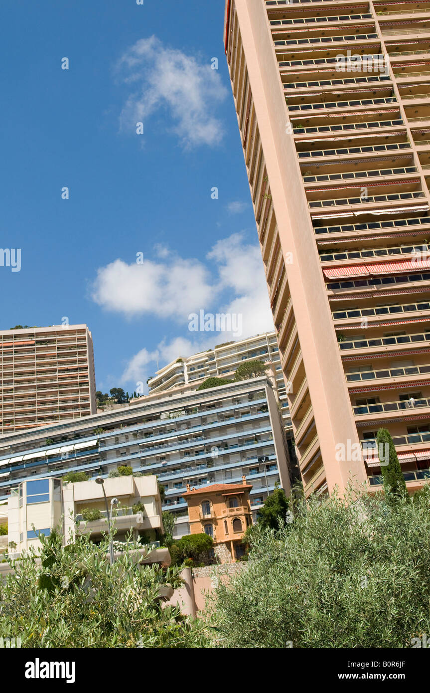 residential apartment block, monaco, south of france Stock Photo