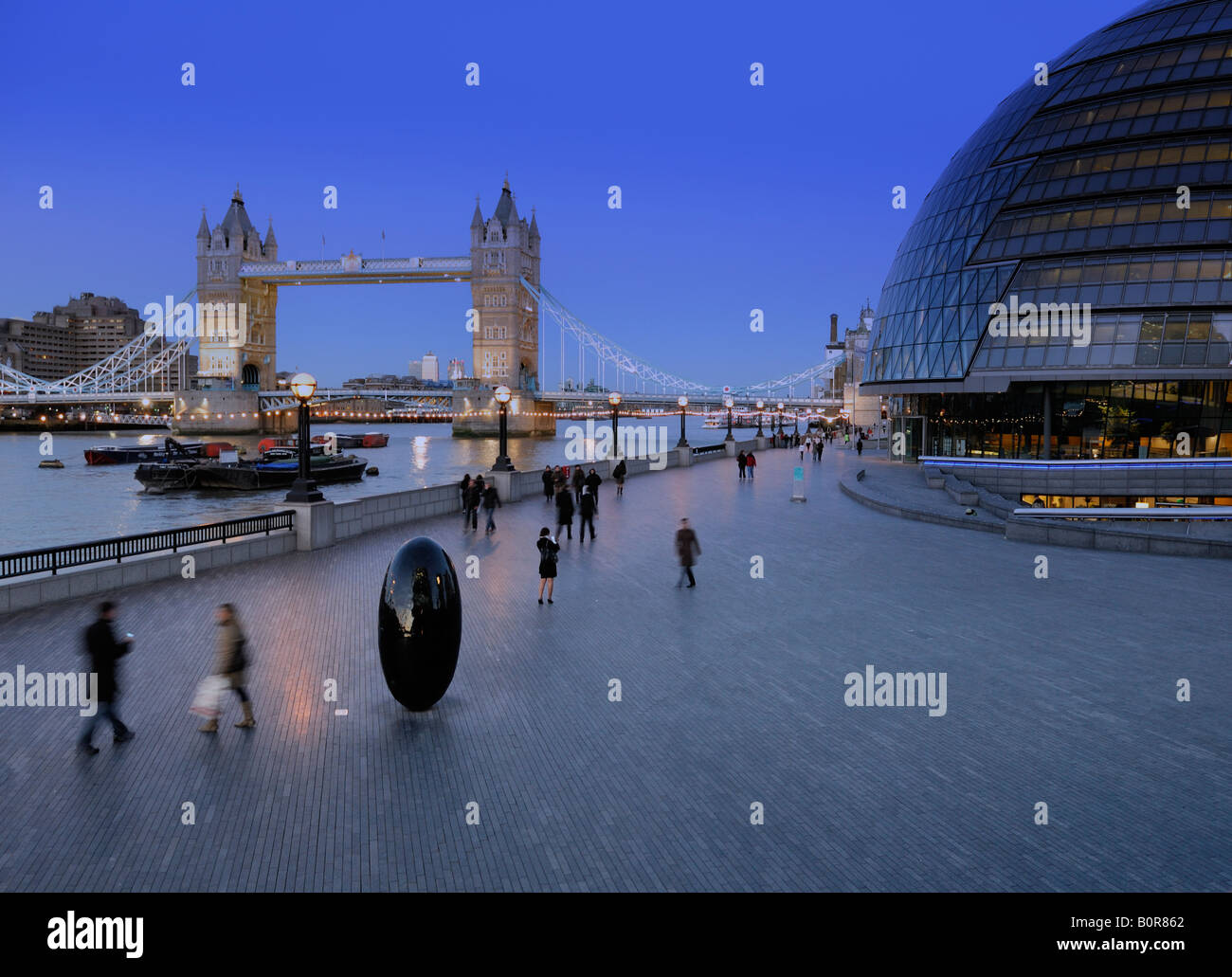 Tower Bridge and City Hall, Southwark, London, Britain. Stock Photo
