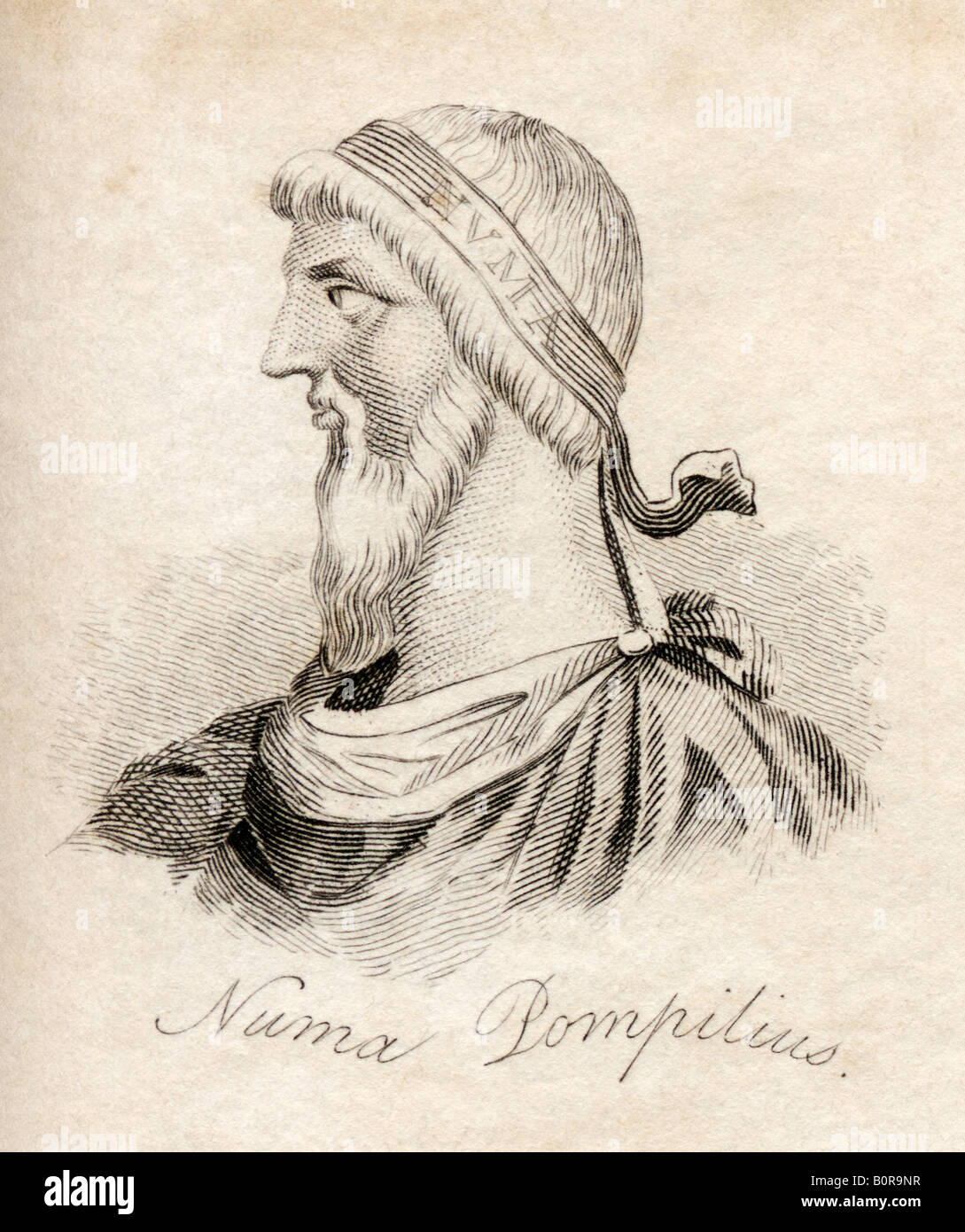 Numa Pompilius. Legendary second king of Rome who reigned from 715 to 673. Stock Photo