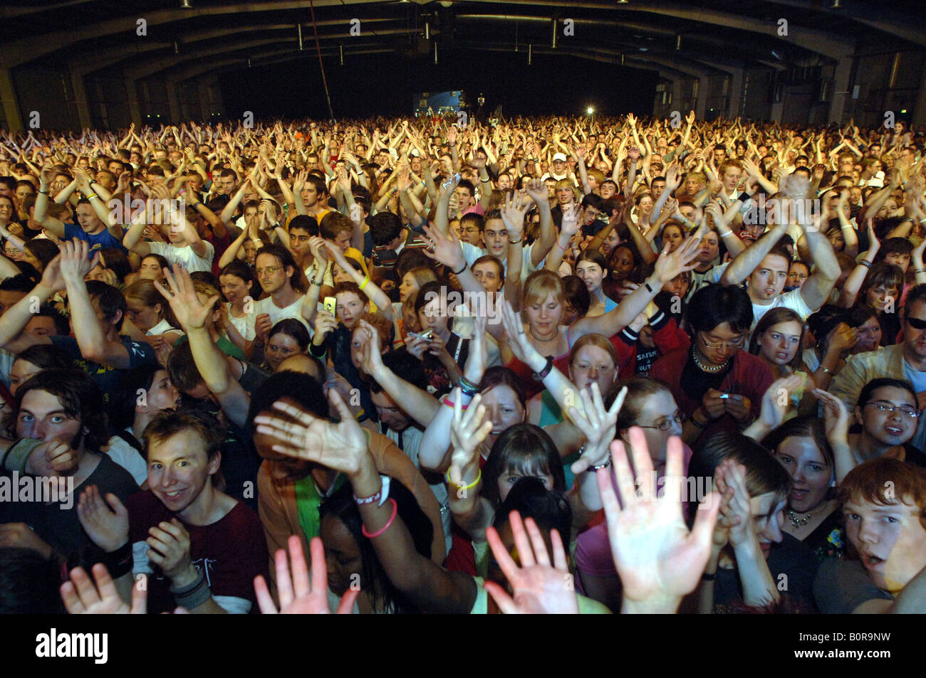 Young people at a Christian Rock festival in the UK Stock Photo