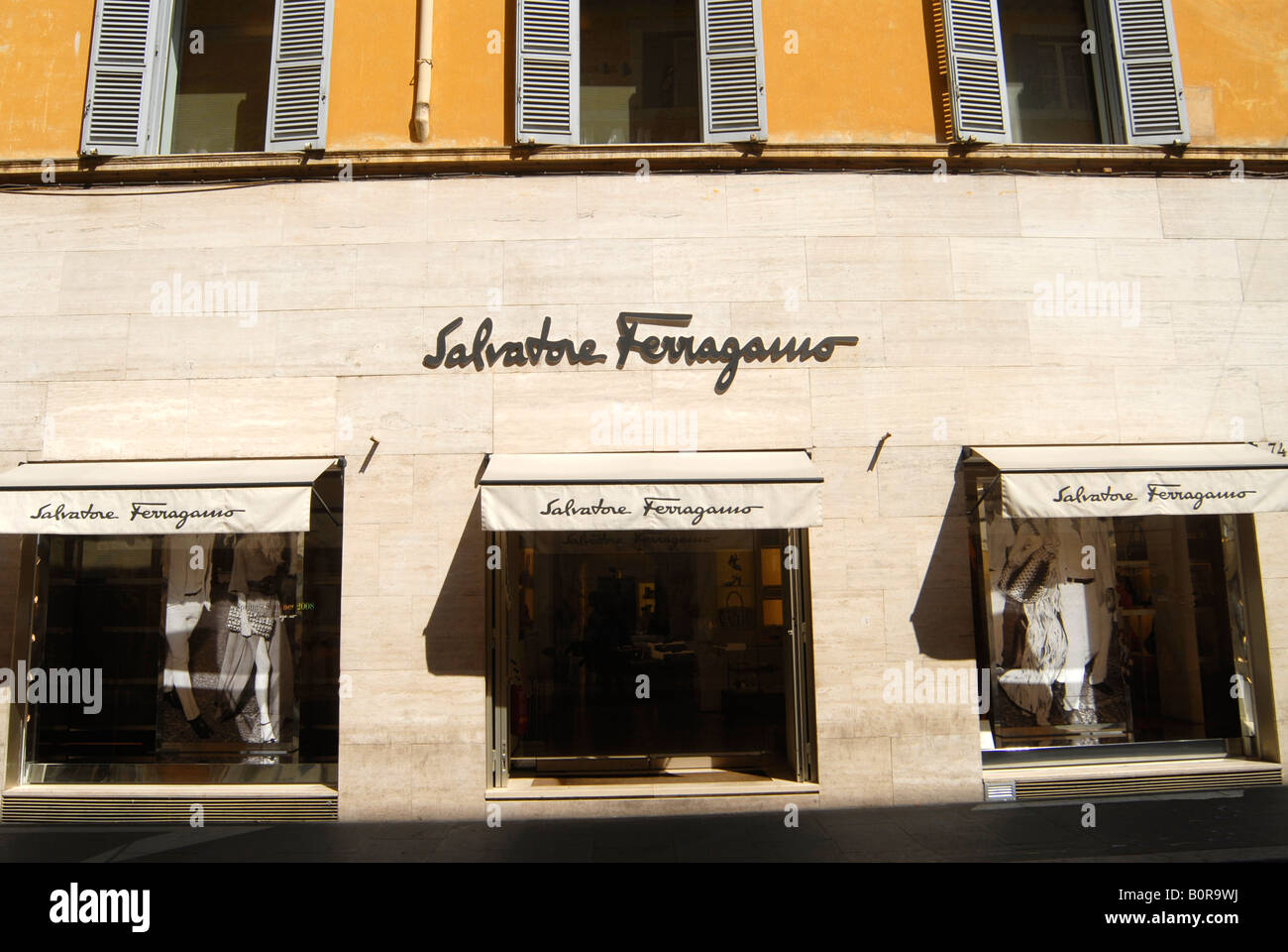 windows of Salvatore Ferragamo shop Roma Italy Stock Photo