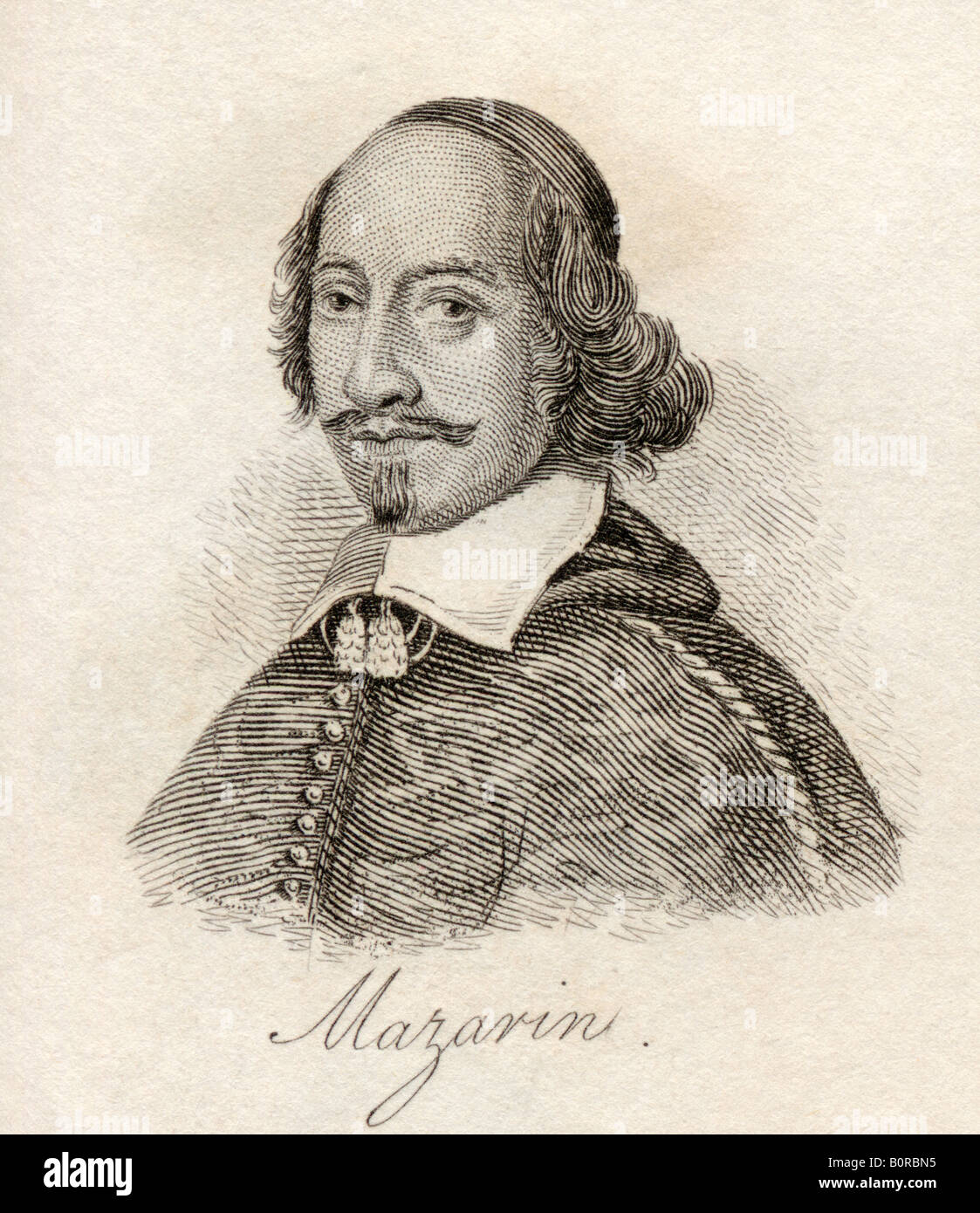 Jules Mazarin born Giulio Raimondo Mazzarino, 1602 - 1661. Accomplished Italian politician. Stock Photo