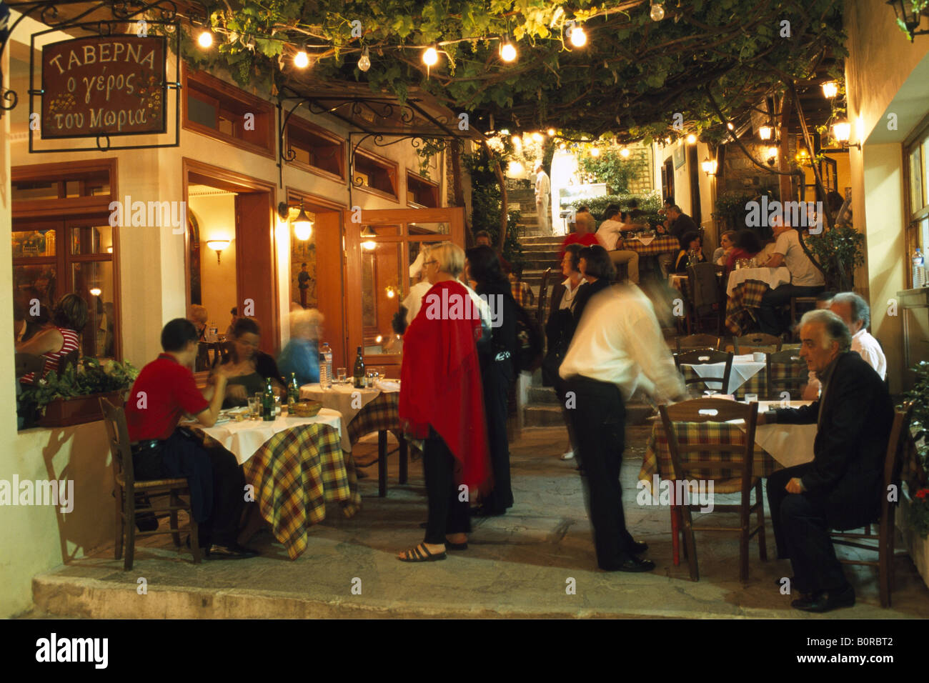 Taverns, Plaka, Athens, Greece Stock Photo