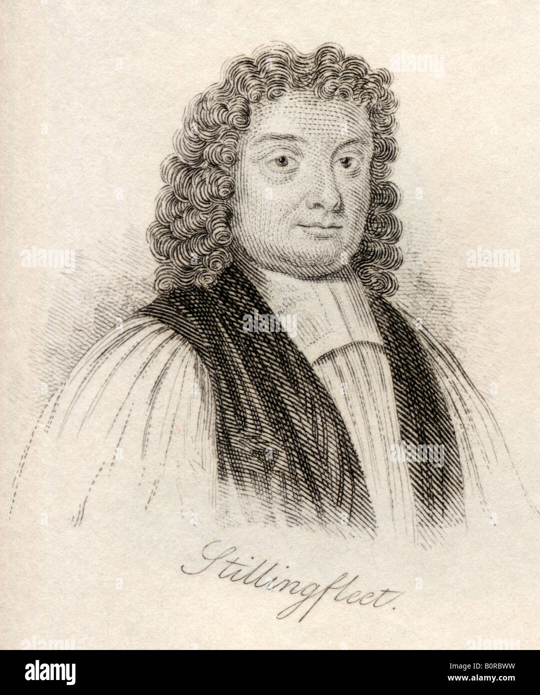 Edward Stillingfleet, 1635 - 1699.  British theologian.  From the book Crabbs Historical Dictionary published 1825 Stock Photo