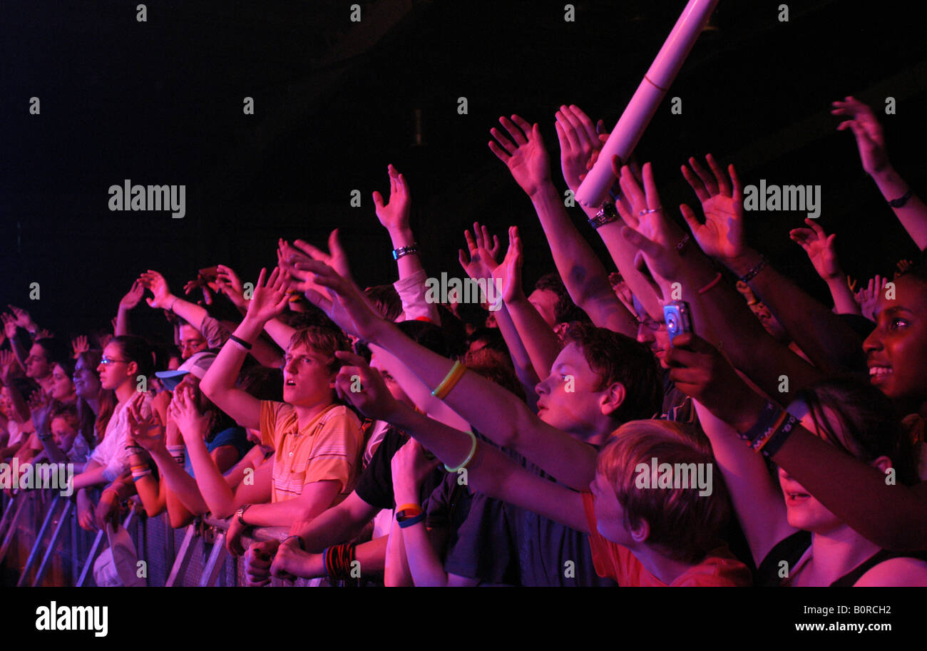 Young people at a Christian Rock festival in the UK Stock Photo