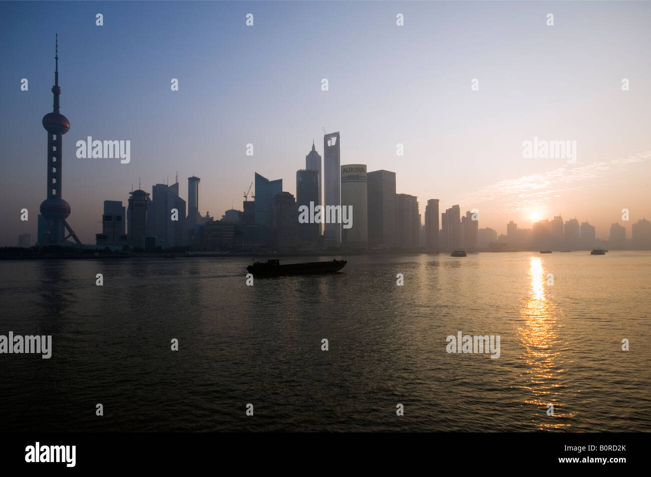 Sunrise over pudong skyline hi-res stock photography and images - Alamy