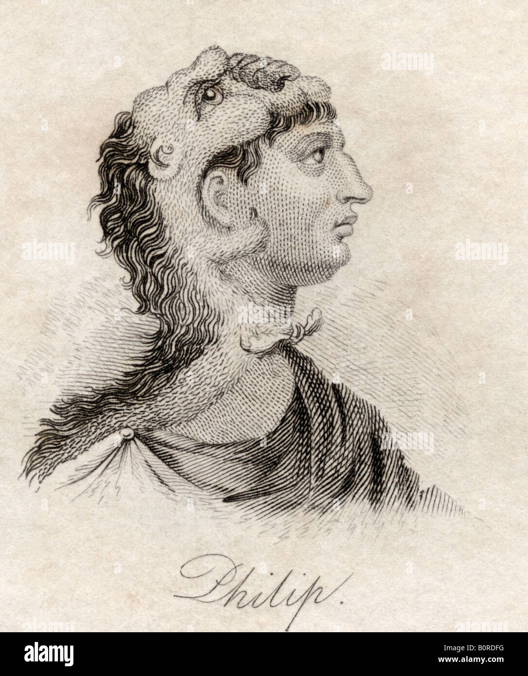 Philip II of Macedon, 382 - 336 BC.  Ancient Greek king of Macedon Stock Photo