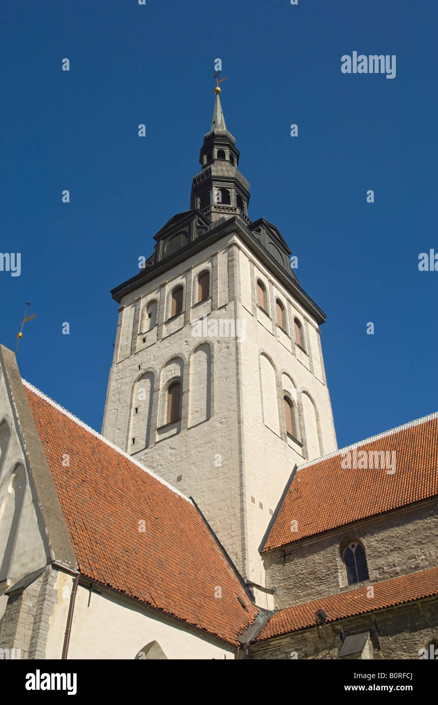 View of St Nicholas Church Spire Stock Photo