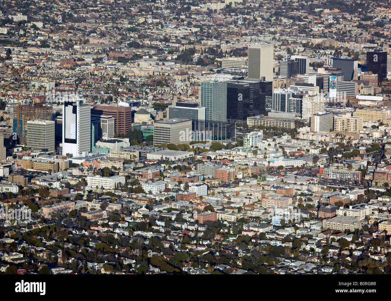 aerial above Century City Los Angeles, California Stock Photo Alamy